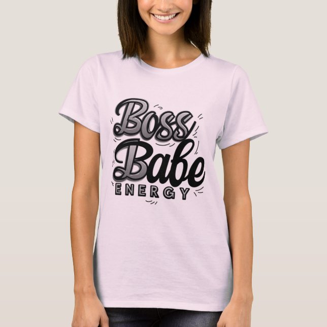 Boss Babe Energy Retro T-Shirt (Vorderseite)