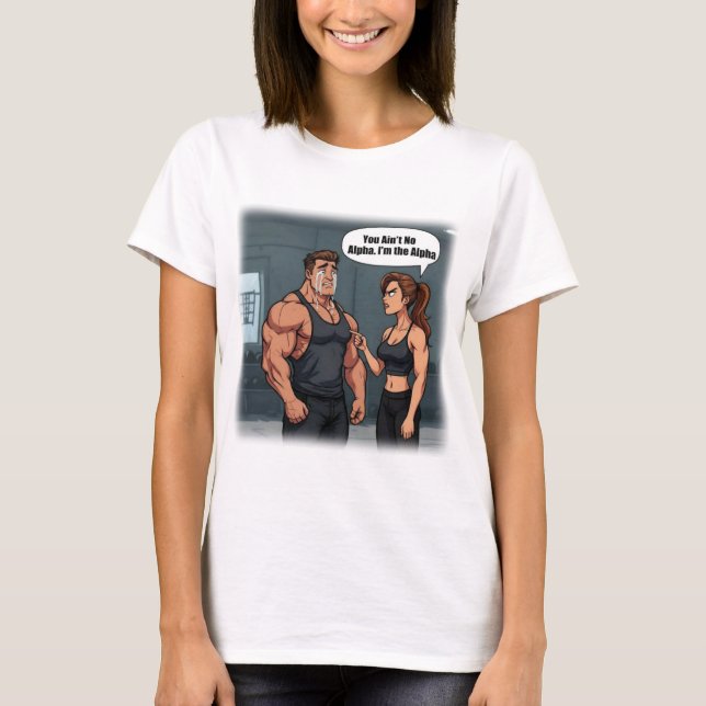 Boss Babe Funny Fitness Spaß T - Shirt, Alpha Fema T-Shirt (Vorderseite)