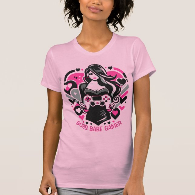 Boss Babe Gamer Shirt Girl Power Gaming (Vorderseite)