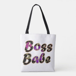 Boss Babe in Black Floral Tasche