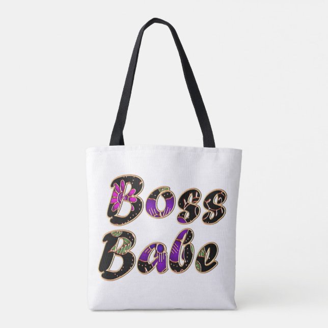 Boss Babe in Black Floral Tasche (Rückseite)