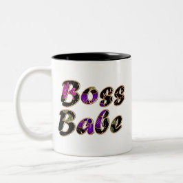 Boss Babe in Black Floral Zweifarbige Tasse