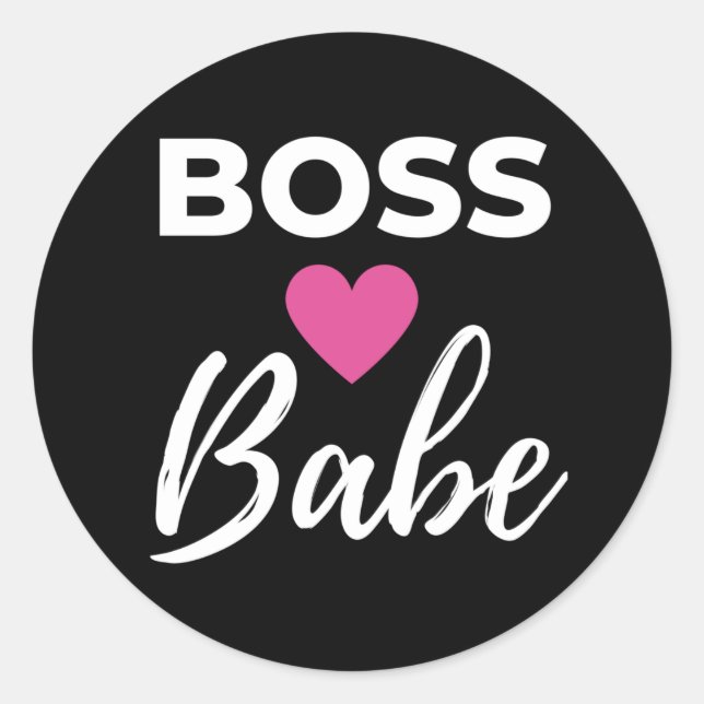 Boss Babe Runder Aufkleber (Vorderseite)