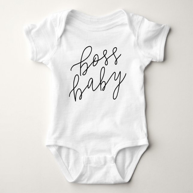 Boss Baby Hand Letted Baby Strampler (Vorderseite)
