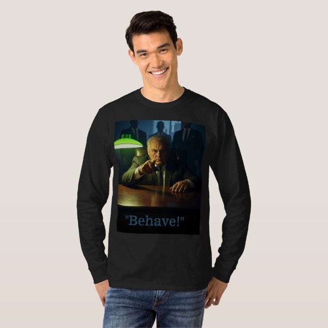 Boss benehmen sich Männer schwarzer langärmeliger  T-Shirt (Vorne ganz)