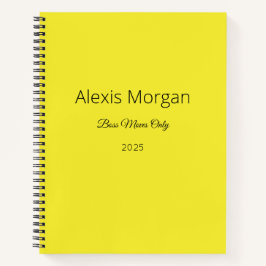 Boss bewegt den Tagesplaner Notizbuch