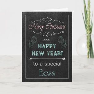 Boss Chalkboard Weihnachtskarte Feiertagskarte