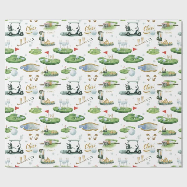 Boss Day für Golfer Wrapping Paper Geschenkpapier (Flach)