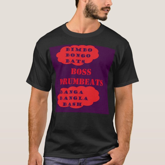 Boss drumbeats Rock Logo rot lila T-Shirt (Vorderseite)