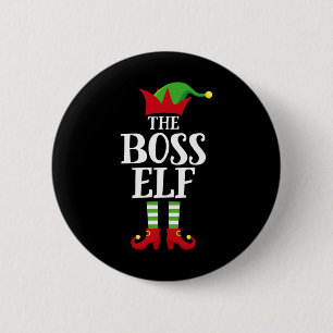 Boss Elf Familie Matching Weihnachtsgruppe Elf Paj Button