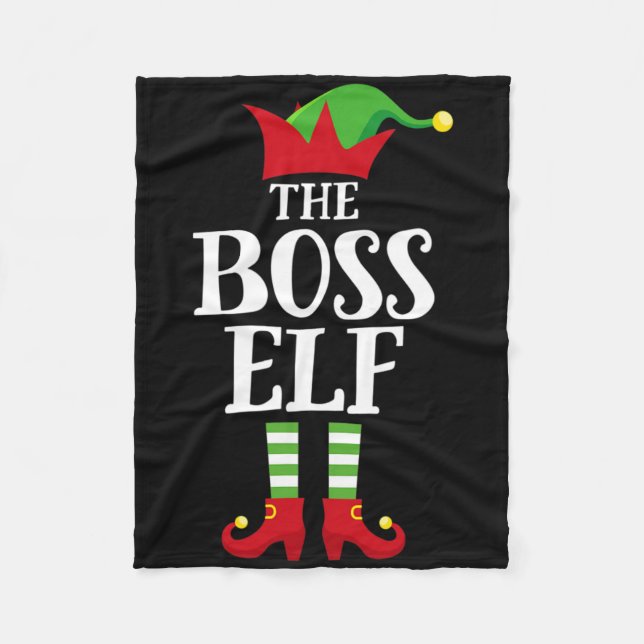 Boss Elf Familie Matching Weihnachtsgruppe Elf Paj Fleecedecke (Vorderseite)