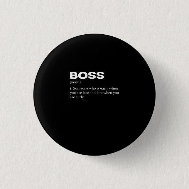 Boss Funny Definition Happy Boss's Day Button (Vorderseite)