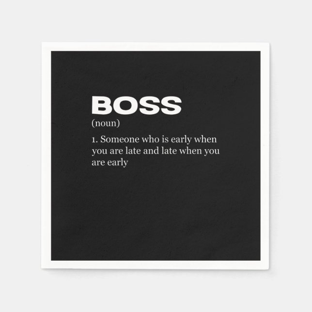 Boss Funny Definition Happy Boss's Day Serviette (Vorderseite)