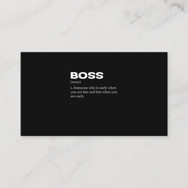 Boss Funny Definition Happy Boss's Day Visitenkarte (Vorderseite)
