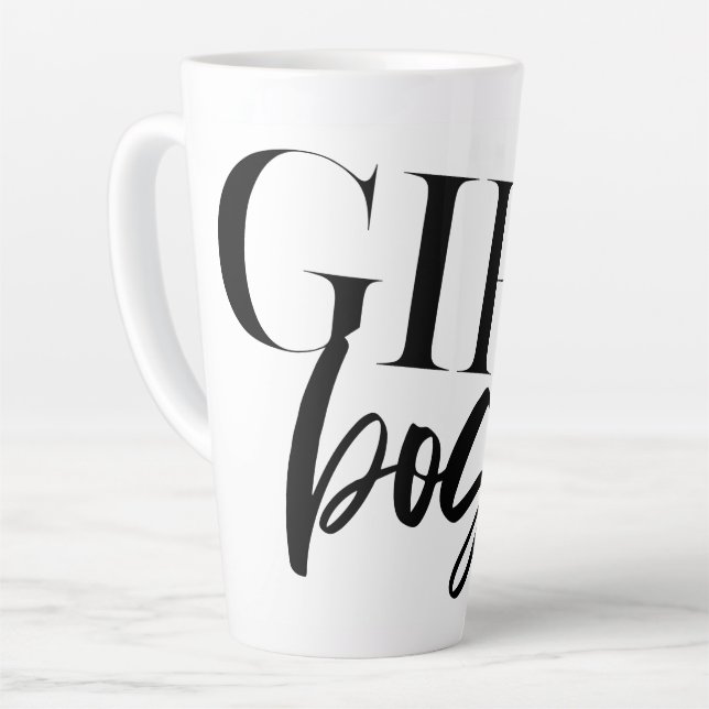 Boss Girl | Moderner Schwarzer Text | Milchtasse (Linke Ecke)