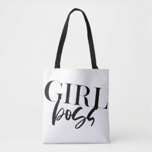 Boss Girl   Moderner Schwarzer Text   Tasche