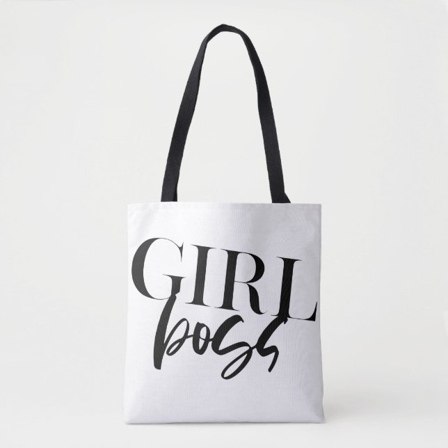 Boss Girl | Moderner Schwarzer Text | Tasche (Vorderseite)