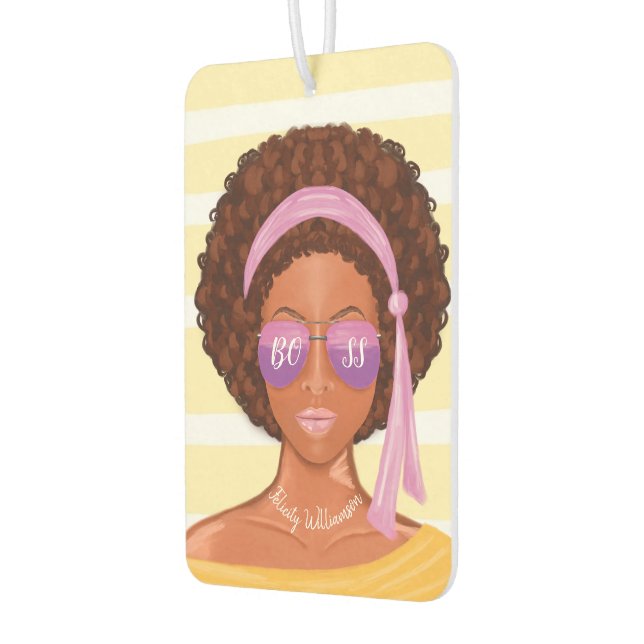 Boss Girl | Retro African America Beach Beauty Autolufterfrischer (Links)