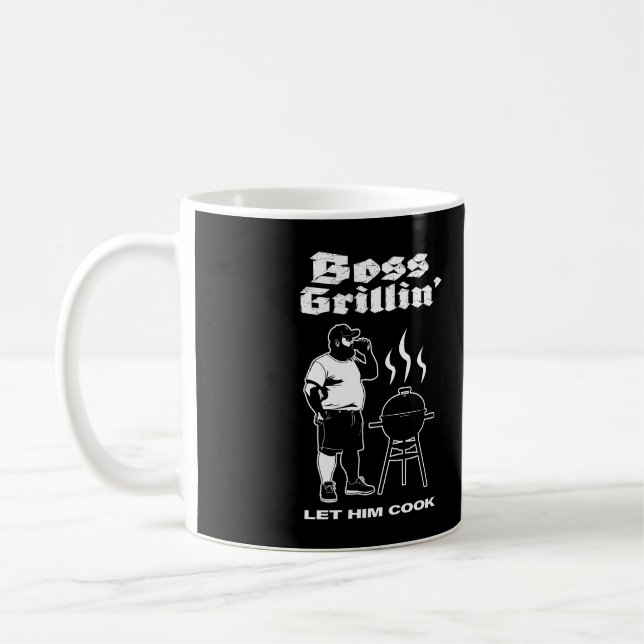 Boss Grillin" (ganz weiß) Kaffeetasse (Links)