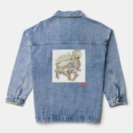 Boss-Hengst beißt eine Nomad-Kriegerjacke Jeansjacke