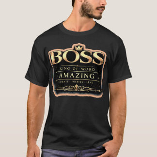 Boss King Gold Typografie T-Shirt | Premium
