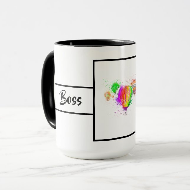 Boss Lady Balloon Ringer 15oz Tasse (Vorderseite Links)