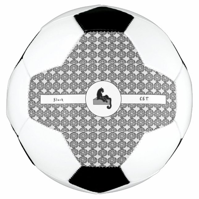Boss Lady Black Cat und Pattern Blume Fußball (Vorderseite)
