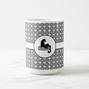 Boss Lady Black Cat und Pattern Blume Kaffeetasse