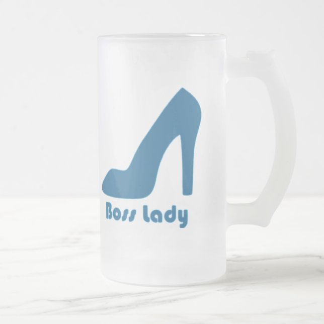 Boss Lady Blue Pump Mattglas Bierglas (Rechts)