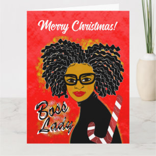 Boss Lady Candy Cane Frohe Weihnachten Grußkarte Karte