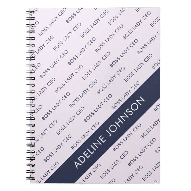 Boss Lady CEO Text Pattern auf Pale Mauve Notizblock (Vorderseite)