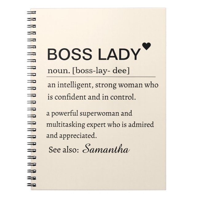 Boss Lady Definition Personalisiert  Notizblock (Vorderseite)