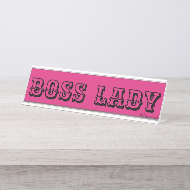 BOSS LADY DESK NAME TELLER SCHREIBTISCHNAMENSPLAKETTE (Vorderseite )