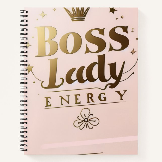 Boss Lady Energy Spiral Notebook Notizbuch (Vorderseite)
