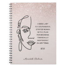 Boss Lady Face Rose Gold Ombre Motivierend Zitat