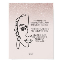Boss Lady Face Rose Gold Ombre Motivierend Zitat