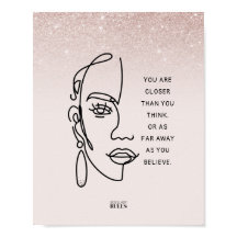 Boss Lady Face Rose Gold Ombre Motivierend Zitat