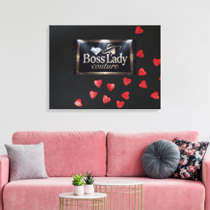 Boss Lady Hearts Gespannte Leinwanddruck