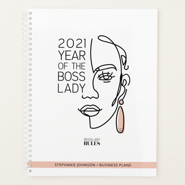 Boss Lady Line Art Typographie 2021 Accueil Affair (Devant)
