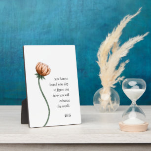 Boss Lady Motivationszitat Blumen   Fotoplatte