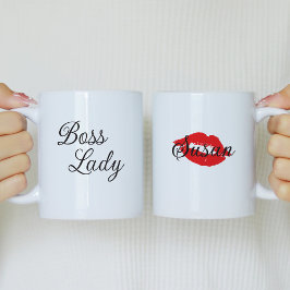 Boss Lady Personalisiert Coffee Tasse mit roten Li