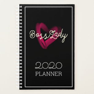 Boss Lady Pink Lipstick Herz Girl's Black Planer