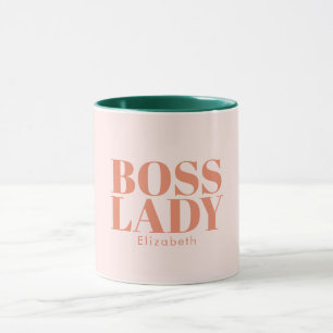 Boss Lady Retro Nom Customisé Café Mug