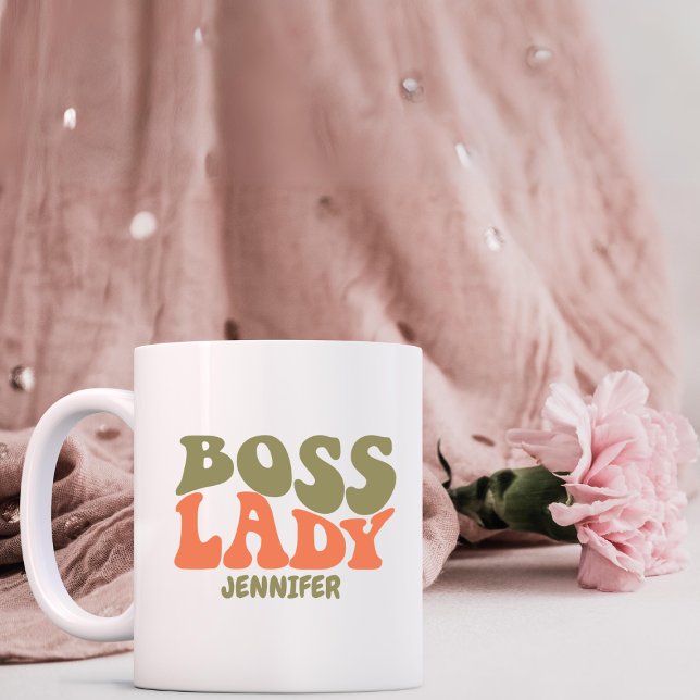 Boss Lady Retro Personalisiert Kaffeetasse (Von Creator hochgeladen)
