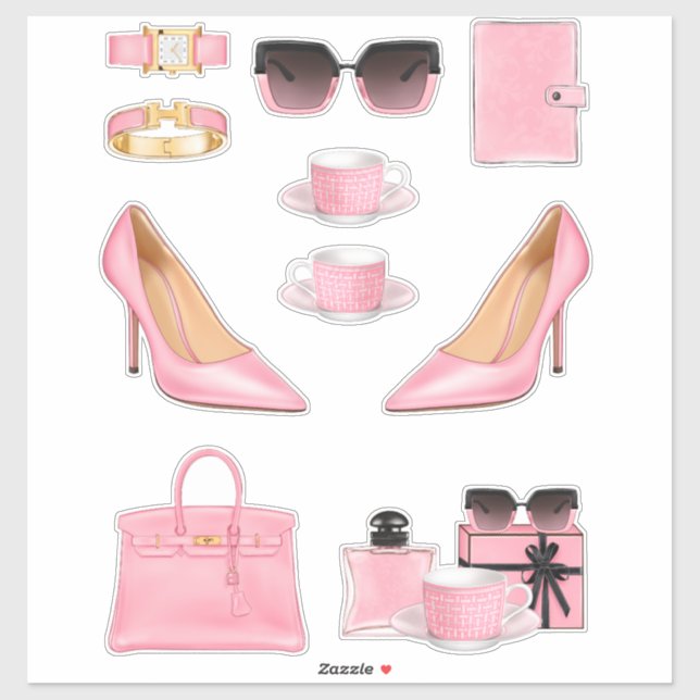 Boss Lady Sticker Decals rosa Bossy Decal Sticker (Blatt)