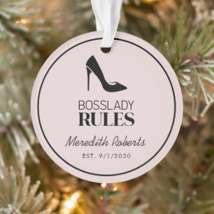 Boss Lady Stiletto Logo Rouge Personalisiert Ornament