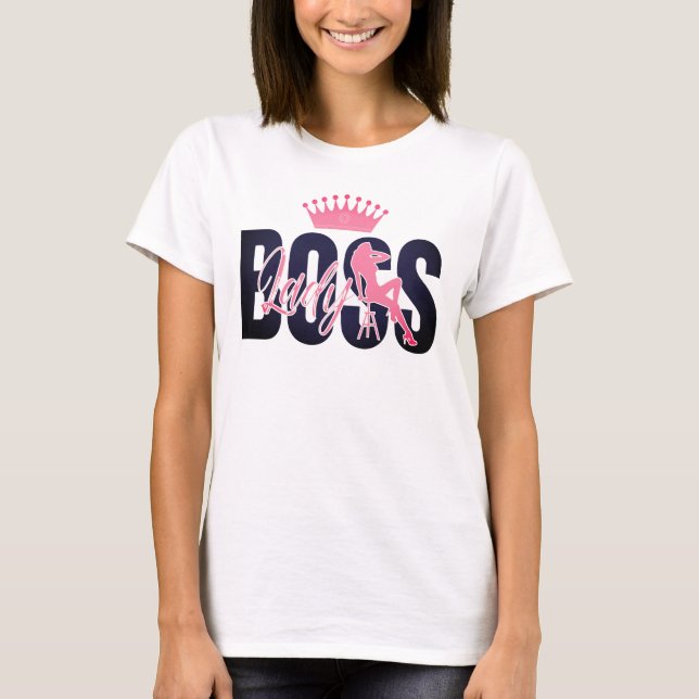 Boss Lady Typografie T-Shirt (Vorderseite)