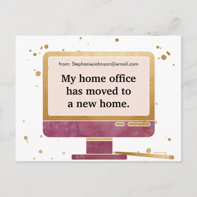 Boss Lady Zuhause Office - Neue Adressenverschiebu Ankündigungspostkarte (Vorderseite)