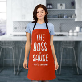 Boss Mama Rot und Weiße Küche Moderne, kühne Typo Schürze