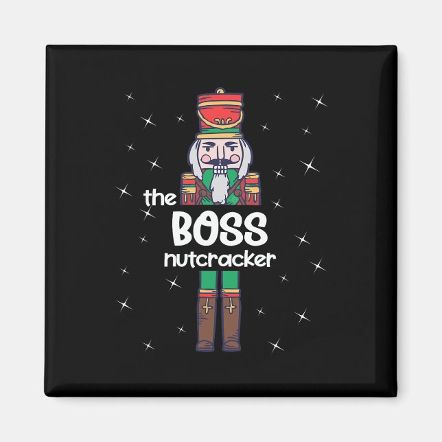 Boss Nutcracker Familie Matching Funny Pajama Magnet (Vorne)